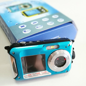 工厂直销双屏防水数码相机 2400万微距高清水下摄影机，支持一件代发及摄影摄像服务